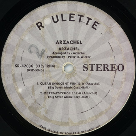 arzachel lp arzachel roulette sr-42036 usa 1985 label 2